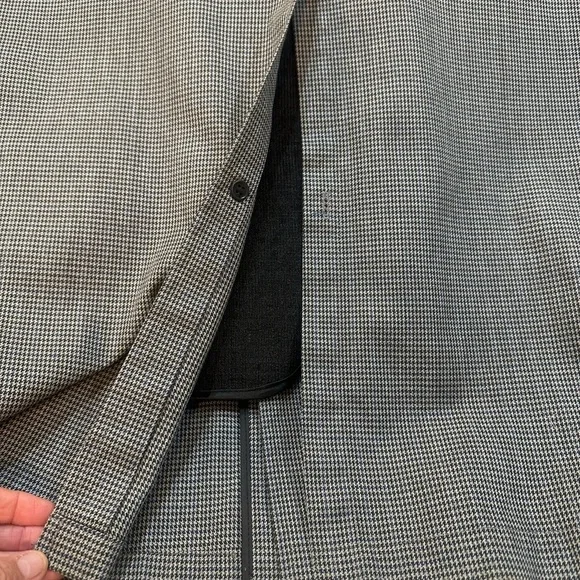 VTG London Fog Maincoat Houndstooth Trench Liner Knee Length USA Size 38R Medium - Picture 13 of 17
